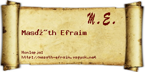 Masáth Efraim névjegykártya